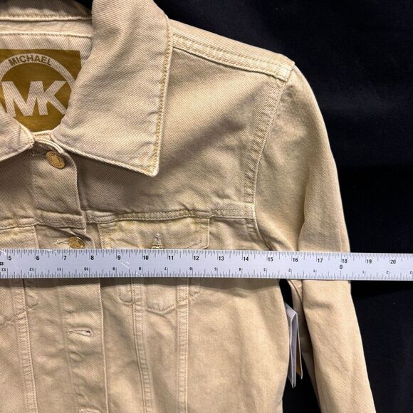 Michael Michael Kors Women's Khaki Denim Trucker Jacket Size Medium New Tags - Picture 6 of 14